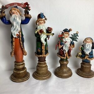Holiday Santa Figurine Collection - Multicolor X4